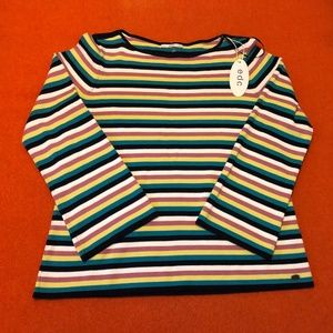 Vintage EDC multicolored stripe flare sleeves cotton sweater NWT